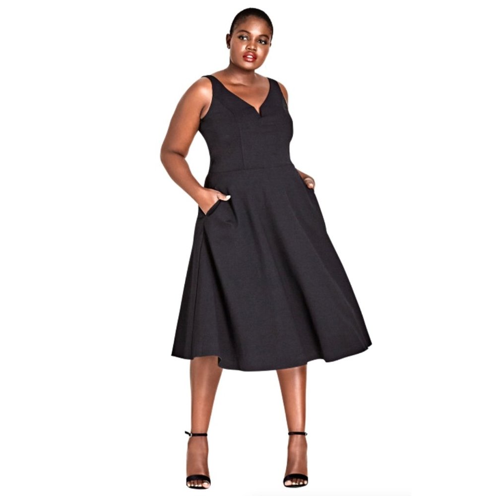 NWT City Chic Dress Cute Girl Black XXL = 24 = 3X